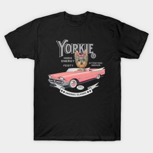 Yorkshire Terrier in Pink Car T-Shirt